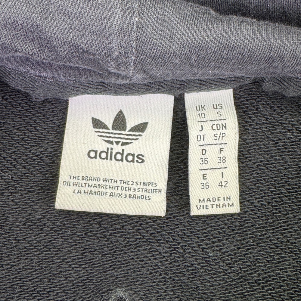 Adidas Hoodie Women's Small Cropped Velvet Logo Red White Blue Black USA - Picture 11 of 11